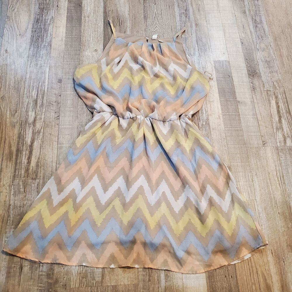 Tacera large women's pastel chevron mini dress